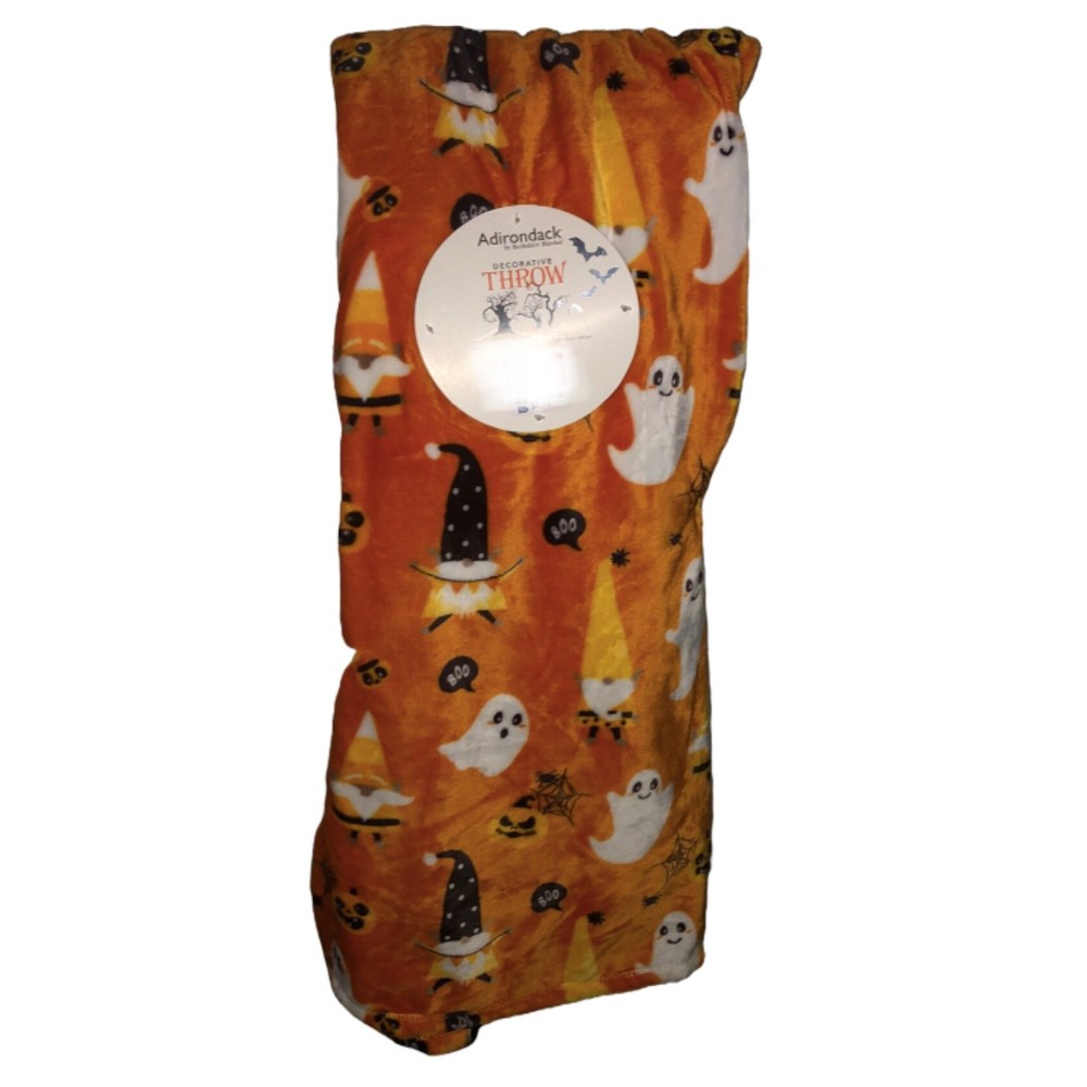 Adirondack Berkshire Halloween Fall Decorative Throw Blanket Gnome Ghost Pumpkin